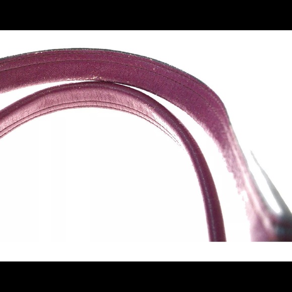 👜 CHLOE Leather Shoulder Bag Purple Tote Zipper - Picture 6 of 8